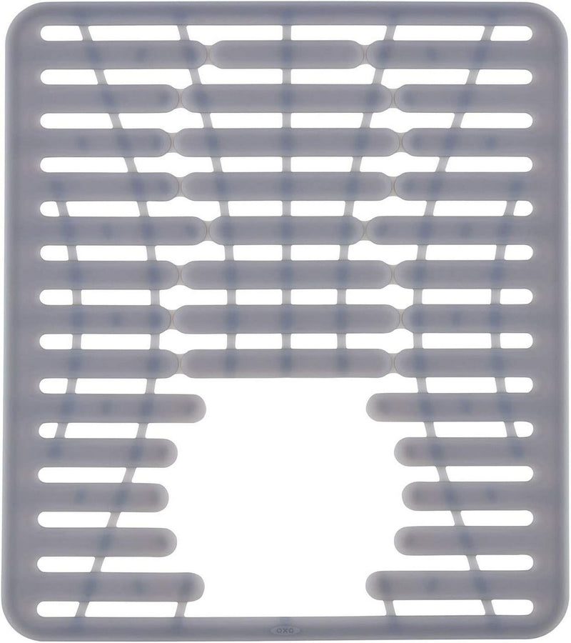 Lot : 1 Petit Tapis D'Évier En Silicone + 1 Organisateur D'Évier Inox