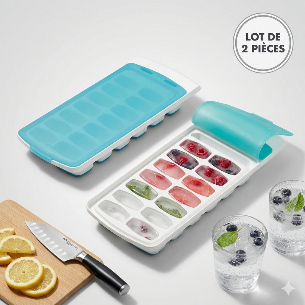 Set: 2 cubiteras con tapa antiderrames