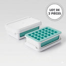 Lot : 2 Bacs À Petits Glaçons En Silicone Avec Couvercle