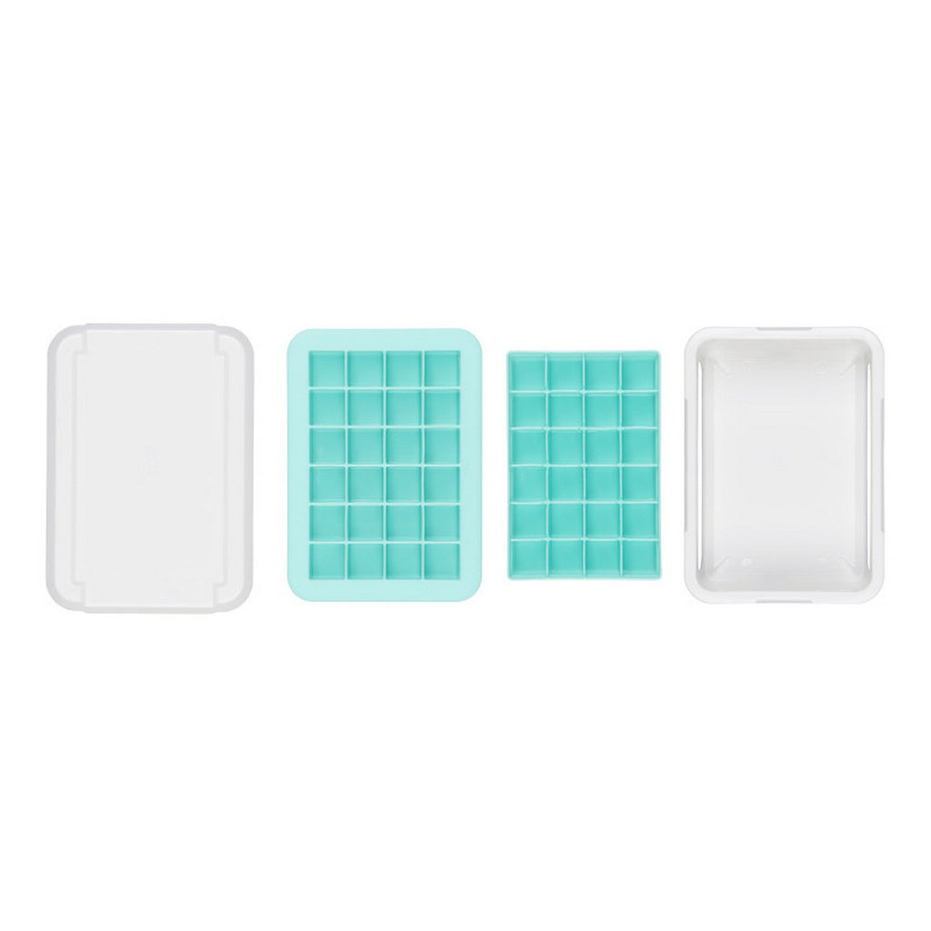 Lot: 2 Small Silicone Ice Cube Trays With Lid