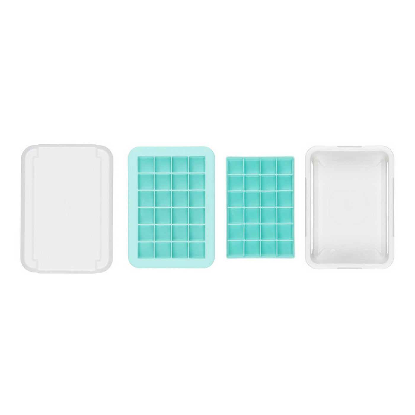 Lot: 2 Small Silicone Ice Cube Trays With Lid