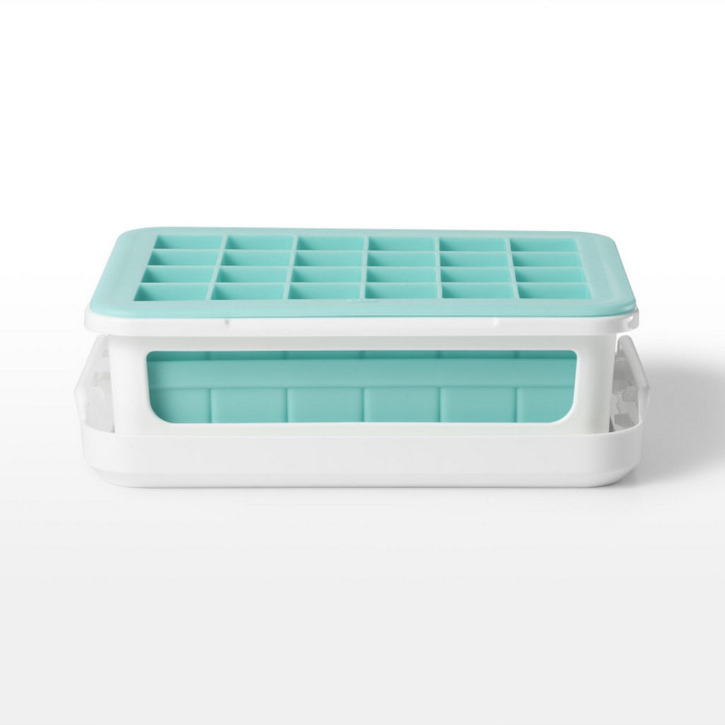 Lot: 2 Small Silicone Ice Cube Trays With Lid