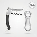 Lot : 1 Tire-Bouchon Sommelier + 1 Décapsuleur En Inox