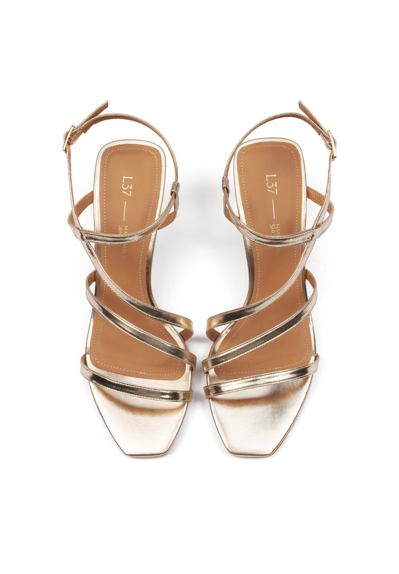 Gold Rush Heeled Sandals - Gold