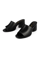 Just Cool Heeled Mules - Black