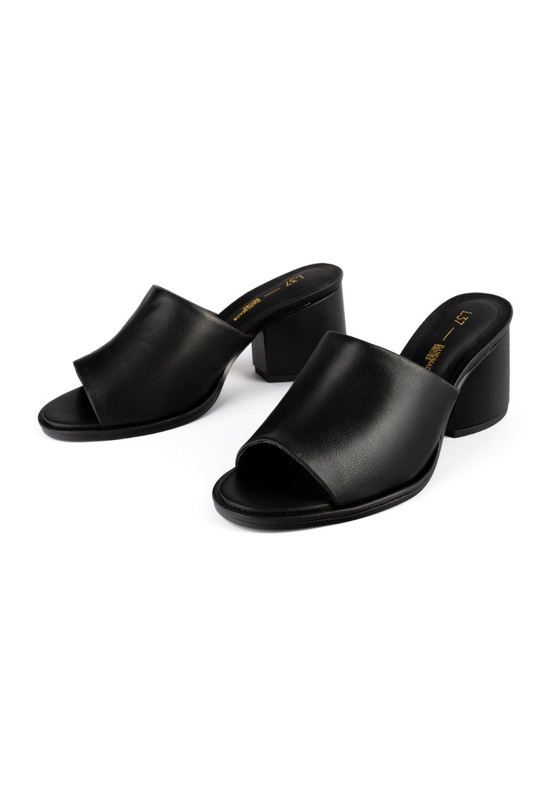 Just Cool Heeled Mules - Black