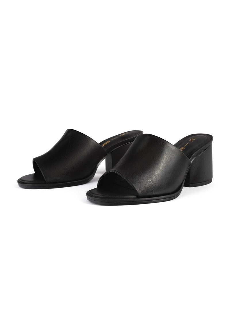 Just Cool Heeled Mules - Black