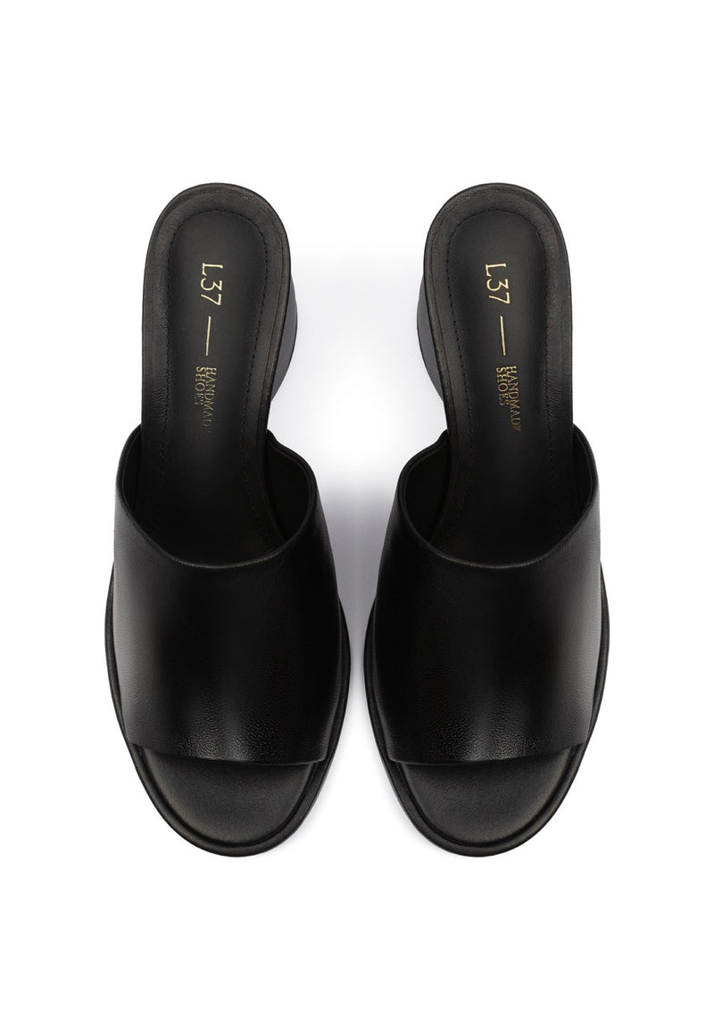Just Cool Heeled Mules - Black