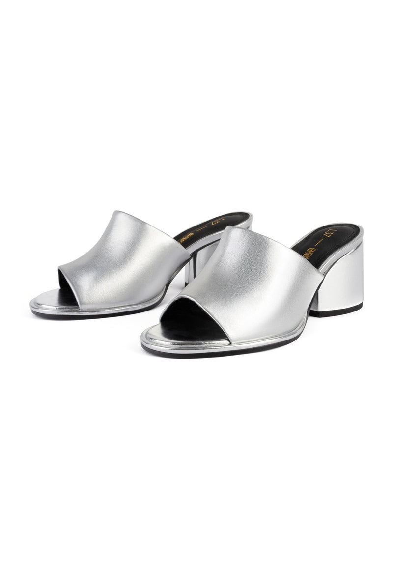 Mules con tacón Just Cool - Plateado
