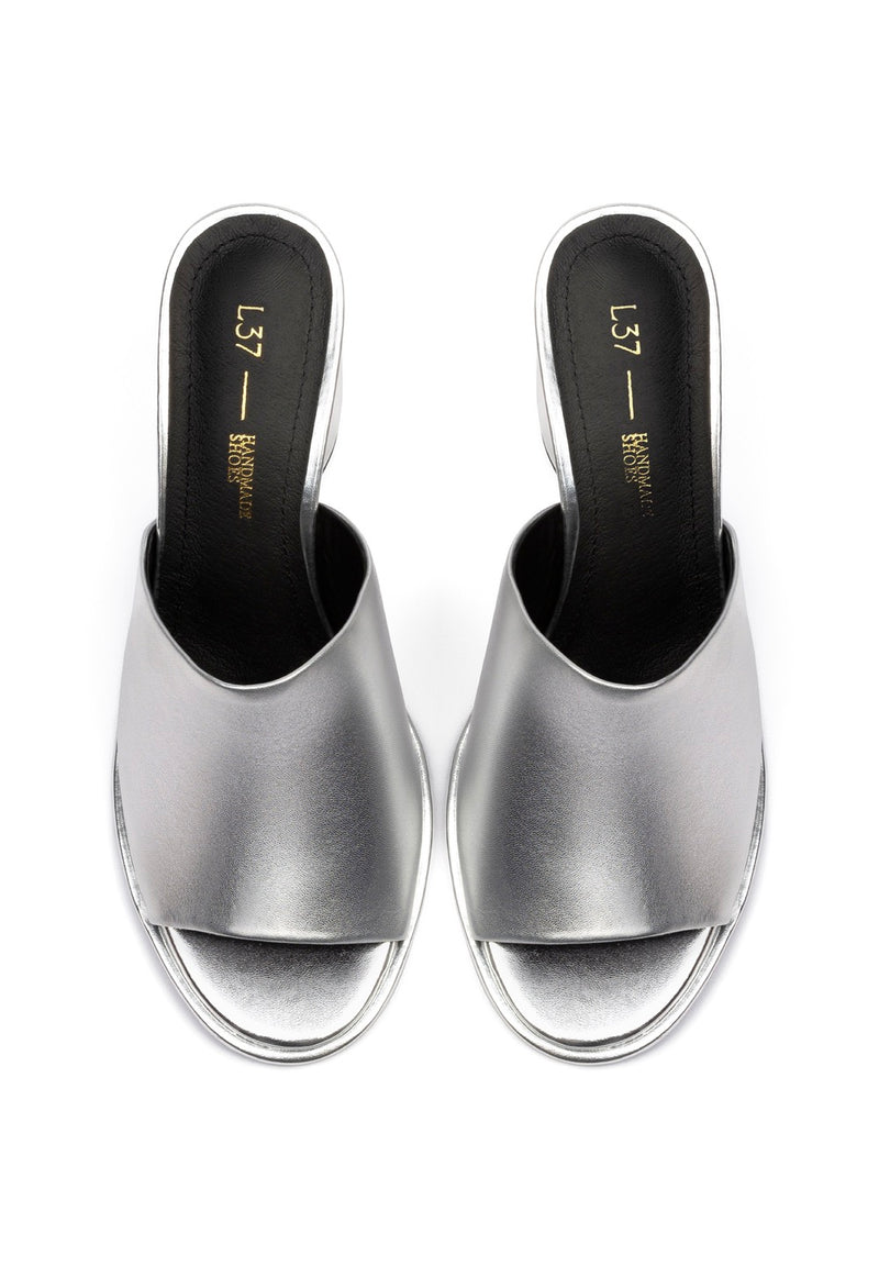 Mules con tacón Just Cool - Plateado