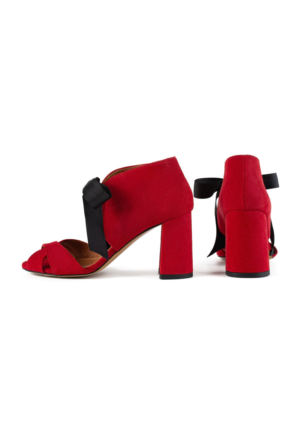 Movie Star Heeled Sandals - Red