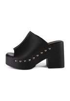 Rustic Rambles Heeled Mules - Black