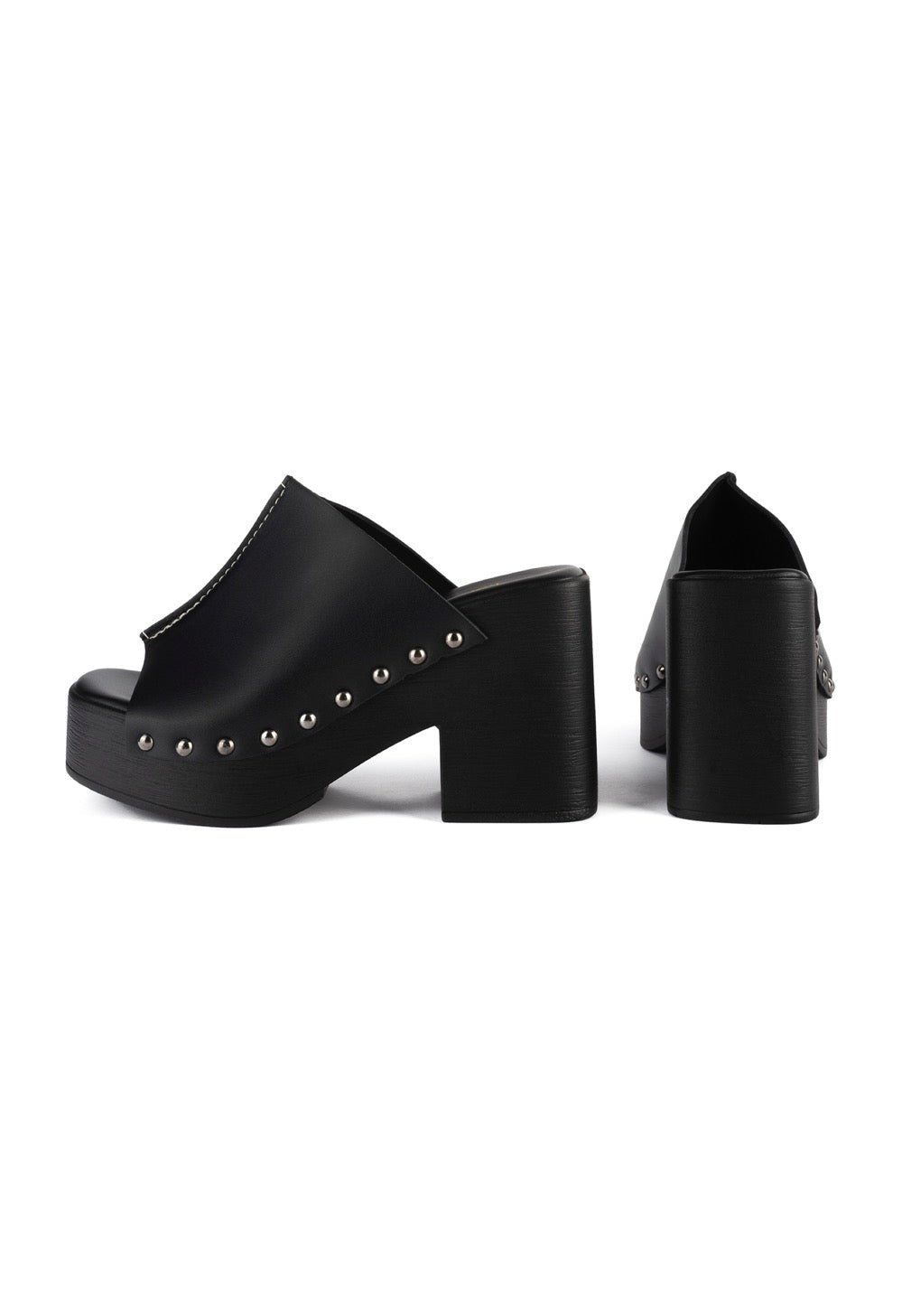 Rustic Rambles Heeled Mules - Black