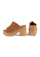 Rustic Rambles Heeled Mules - Brown
