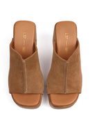 Rustic Rambles Heeled Mules - Brown