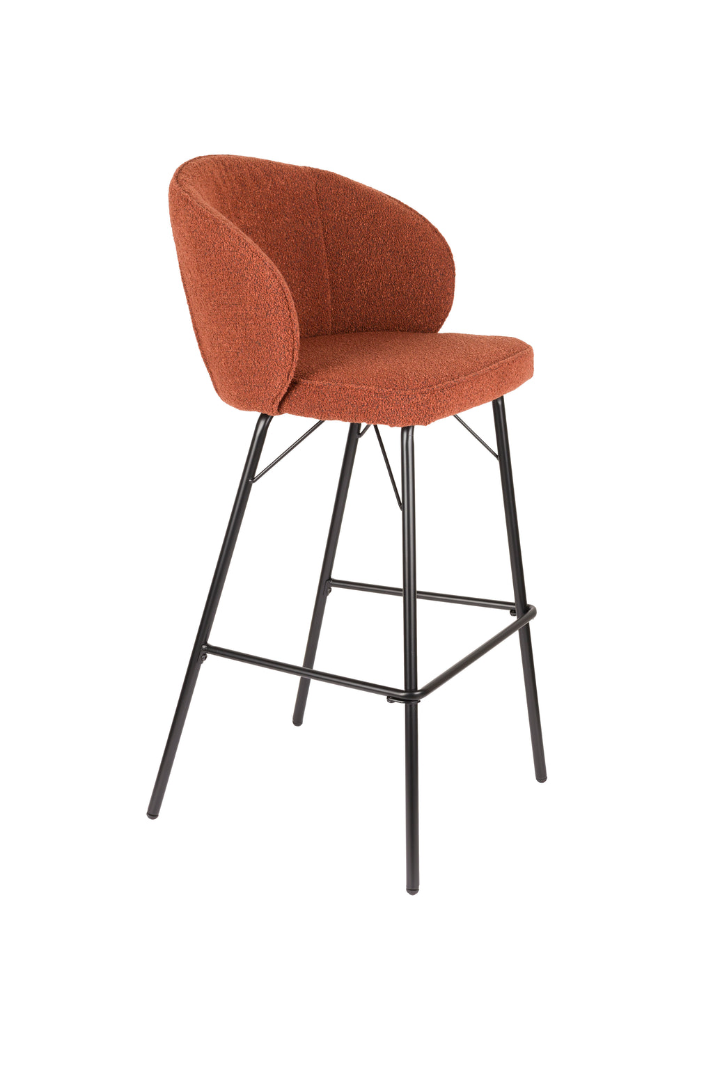 Joa - Bar & Counter Stool - Polyester - Terracotta/Brown