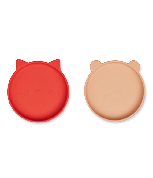 Lot De 2 Assiettes Olivia - Rouge Pomme / Rose De Toscane