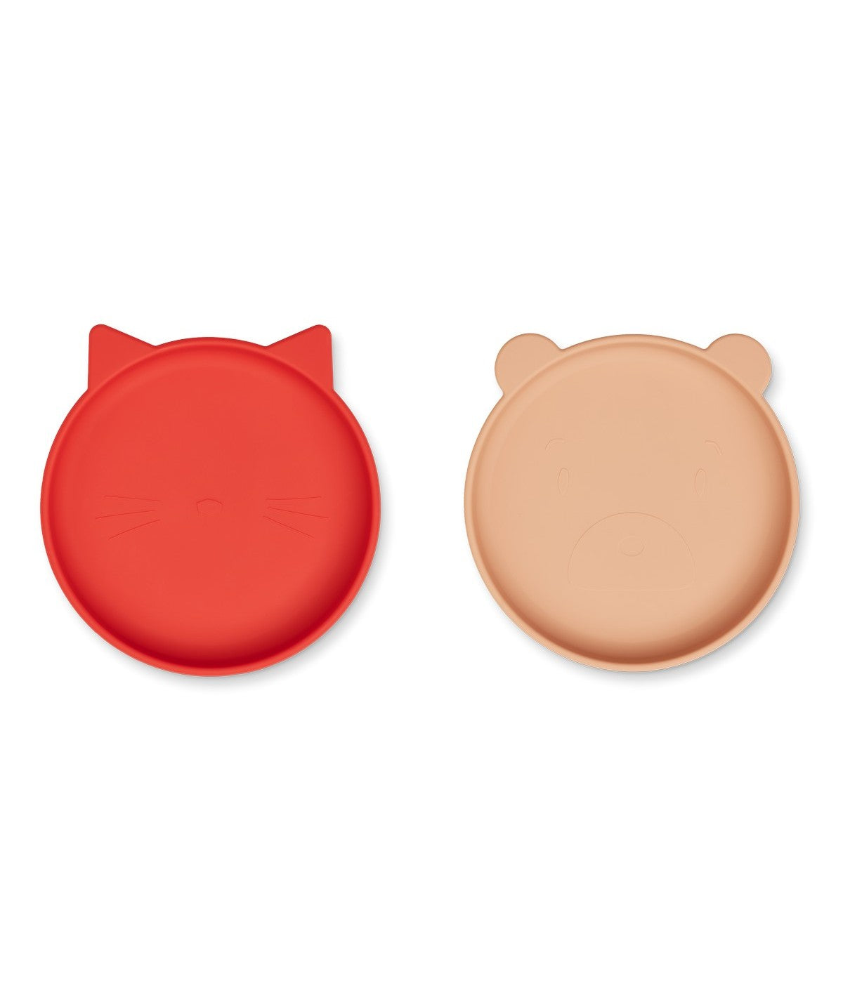 Set Of 2 Olivia Plates - Apple Red / Tuscan Rose
