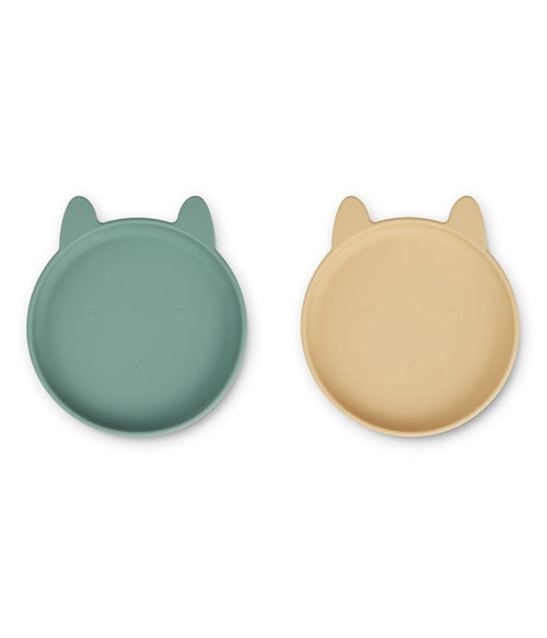 Lot De 2 Assiettes Olivia - Mélange De Blé Jaune À La Menthe Poivrée Et À La Lapin