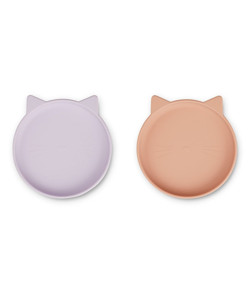 Juego de 2 platos Olivia - Mezcla de rosas y lavanda clara para gatos