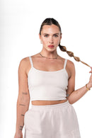 Top Côtelé Crop - Pearl