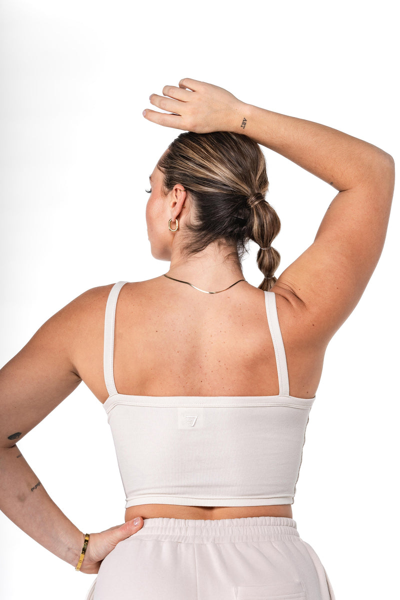 Top Côtelé Crop - Pearl