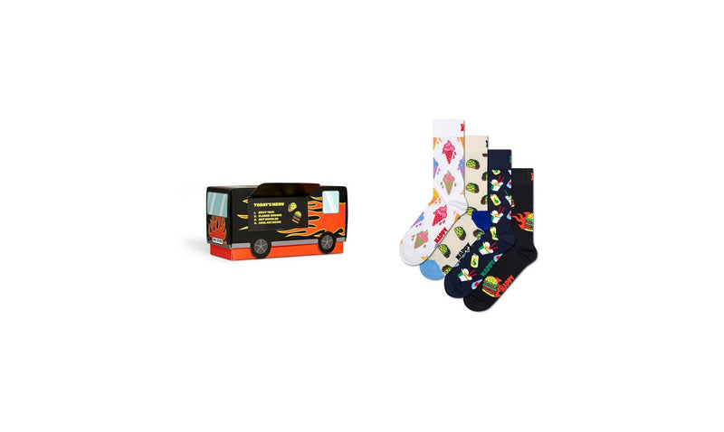 Set Of 4 Pairs Of Food And Truck Socks - Mixed