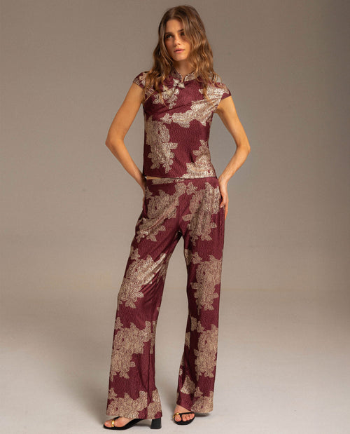 Pantalones Ruby Bloom - Burdeos