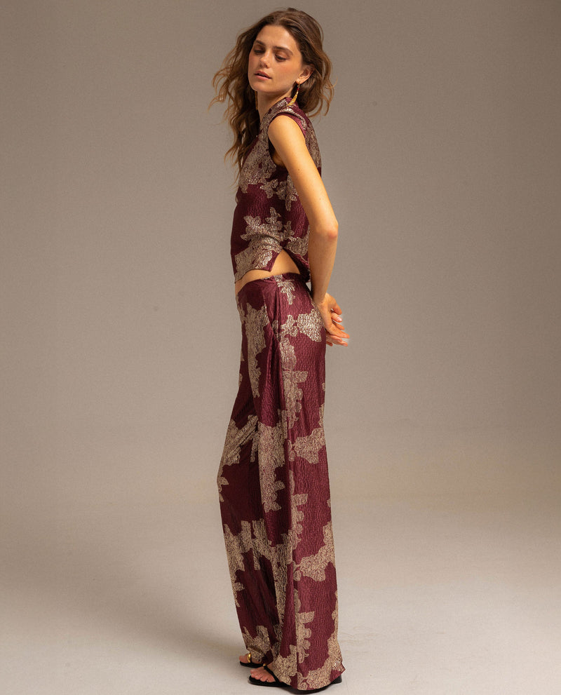 Pantalon Ruby Bloom - Bordeaux
