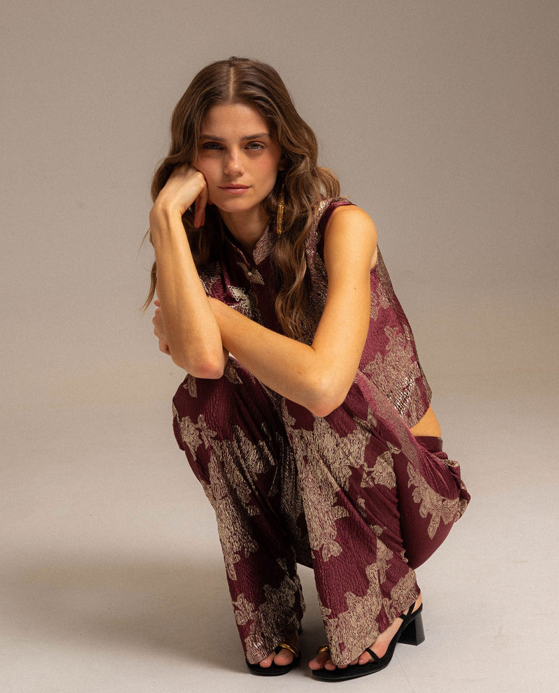 Pantalon Ruby Bloom - Bordeaux