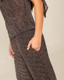Pantalon Almost Texted You - Marron