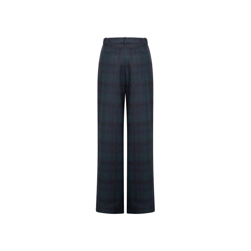 Pantalon - Carreaux Navy Vert - Femme