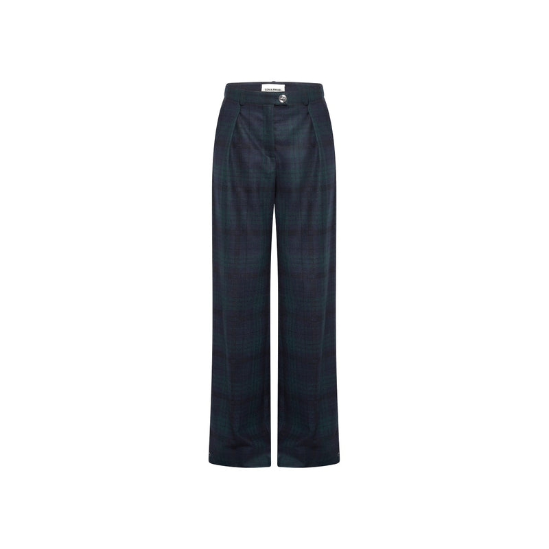 Pantalon - Carreaux Navy Vert - Femme