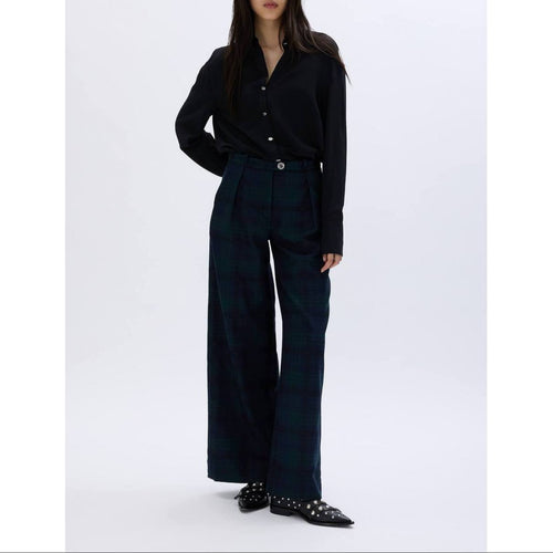 Pantalon - Carreaux Navy Vert - Femme