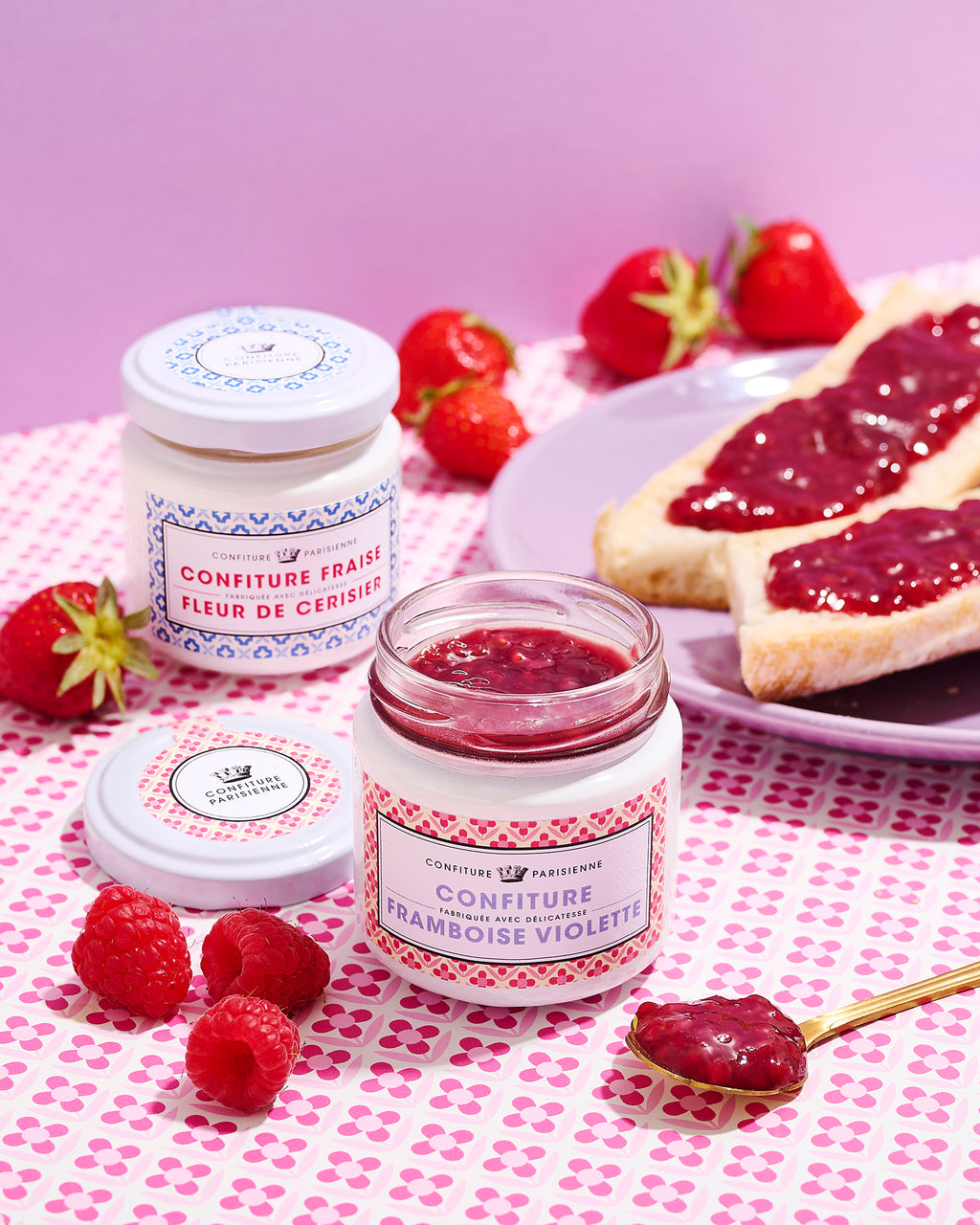 Strawberry and Cherry Blossom Jam - Pack of 3