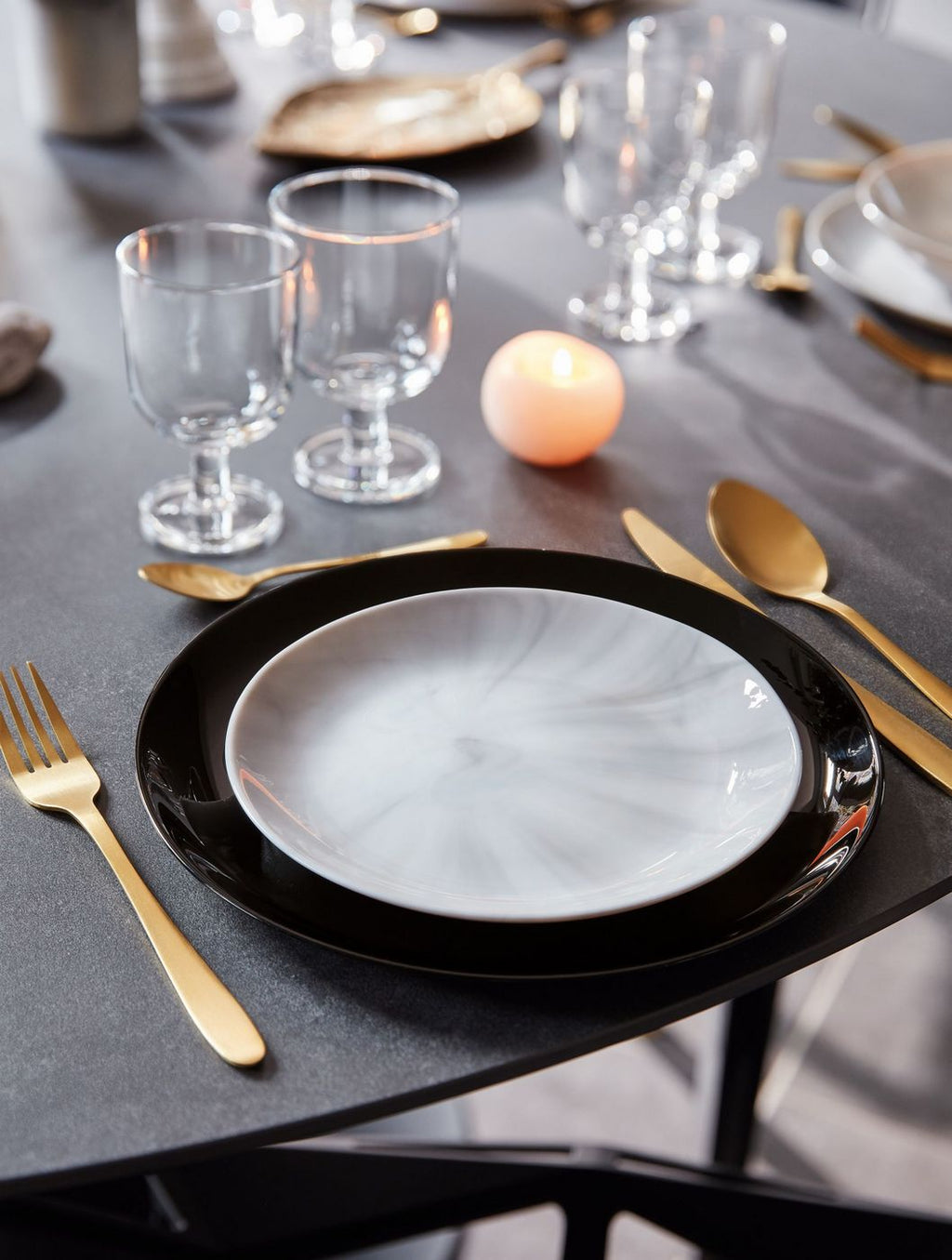Diwali - 6 Platos - Negro - 25 cm - Luminarc