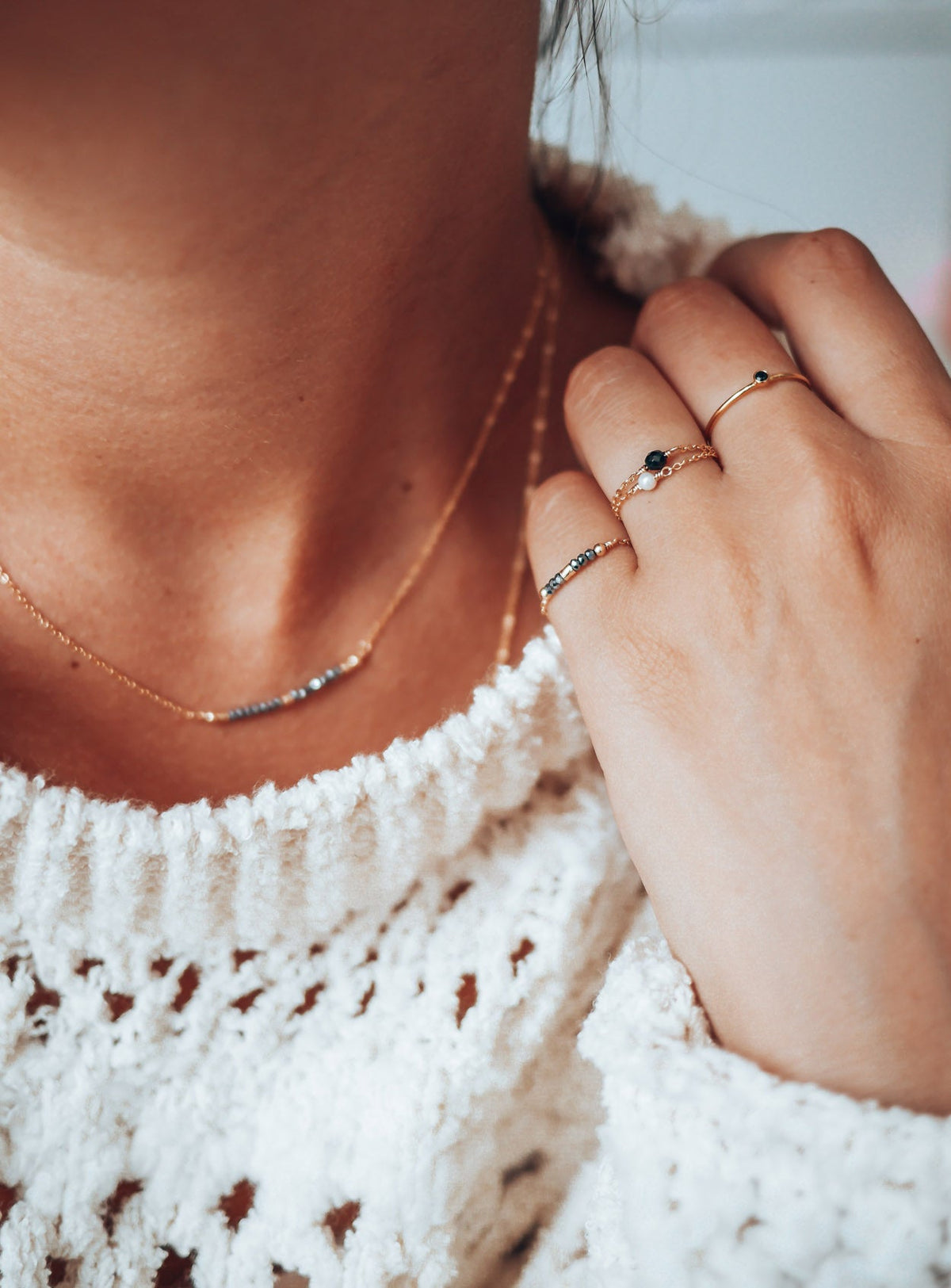 Bague Chaînette Stella - Pierre