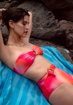 Top de bikini bandeau Amber - Estampado