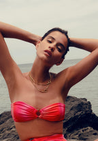 Top de bikini bandeau Amber - Estampado