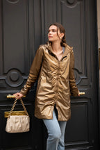 Regenjas Victoria Lang - Camel Mat/Glanzend