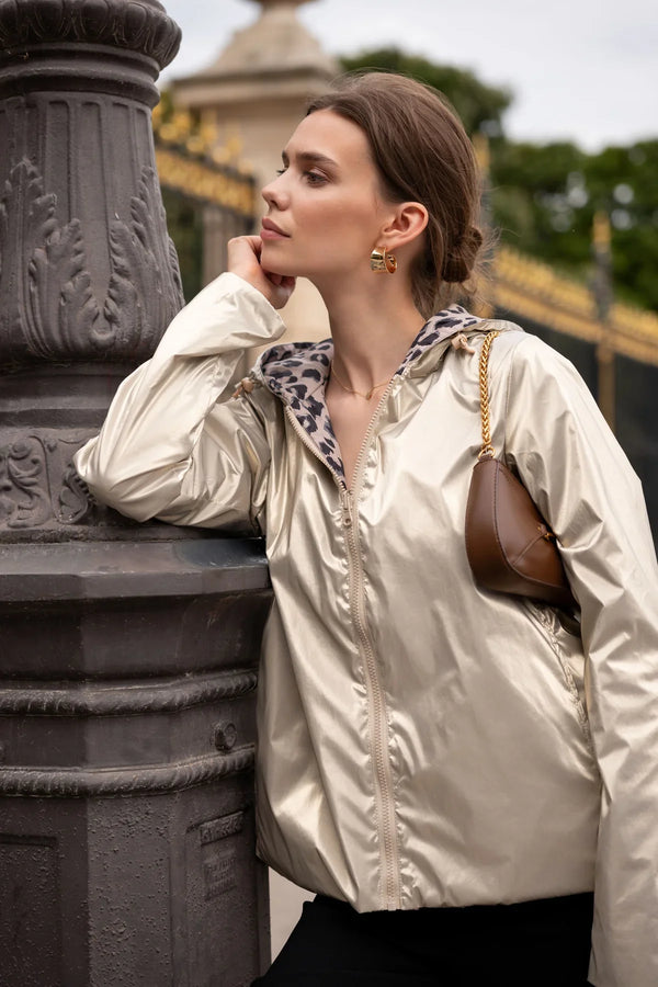Victoria Court Raincoat - Gold/Leopard