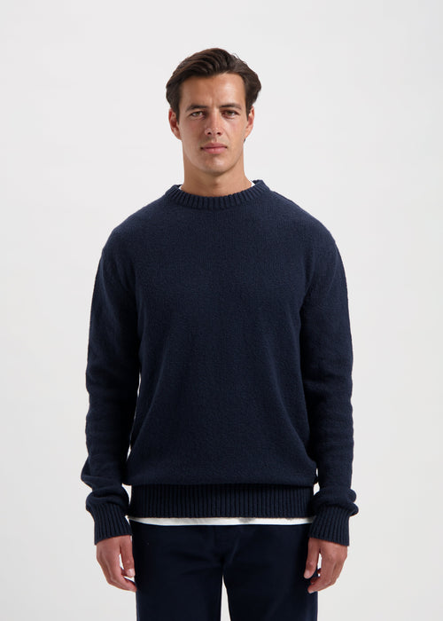 Premium Round Neck Sweater - Navy Blue