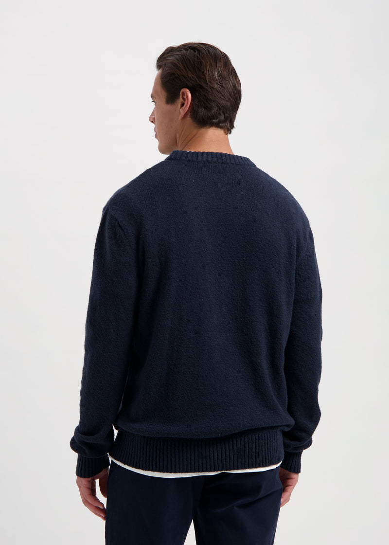 Premium Round Neck Sweater - Navy Blue
