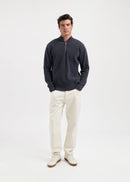 Chaleco limpio con media cremallera - Azul marino