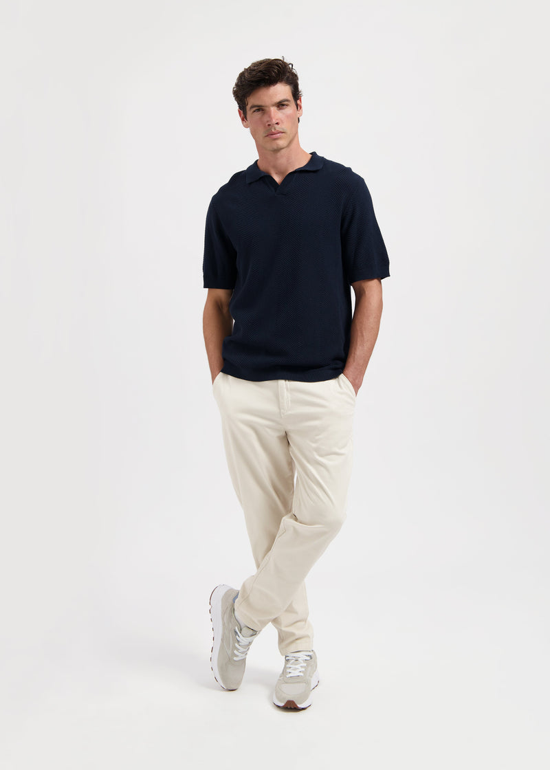 Structure Polo Shirt - Navy Blue
