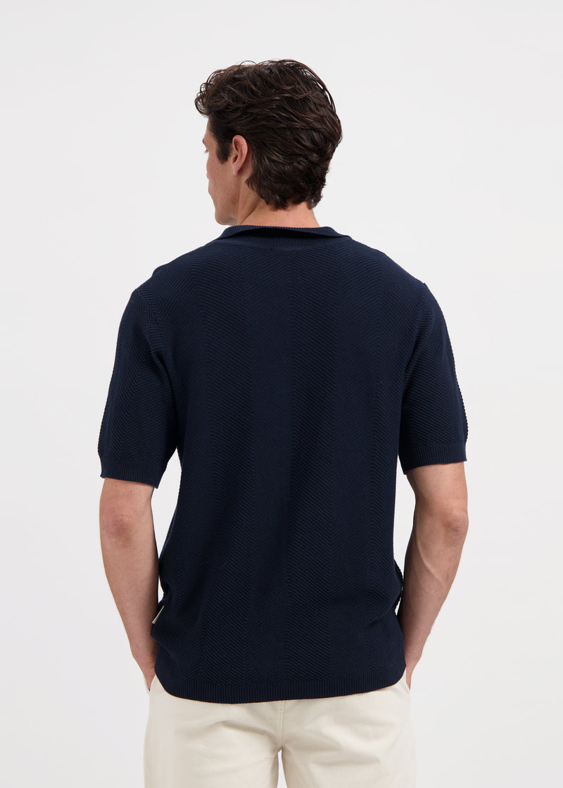 Structure Polo Shirt - Navy Blue