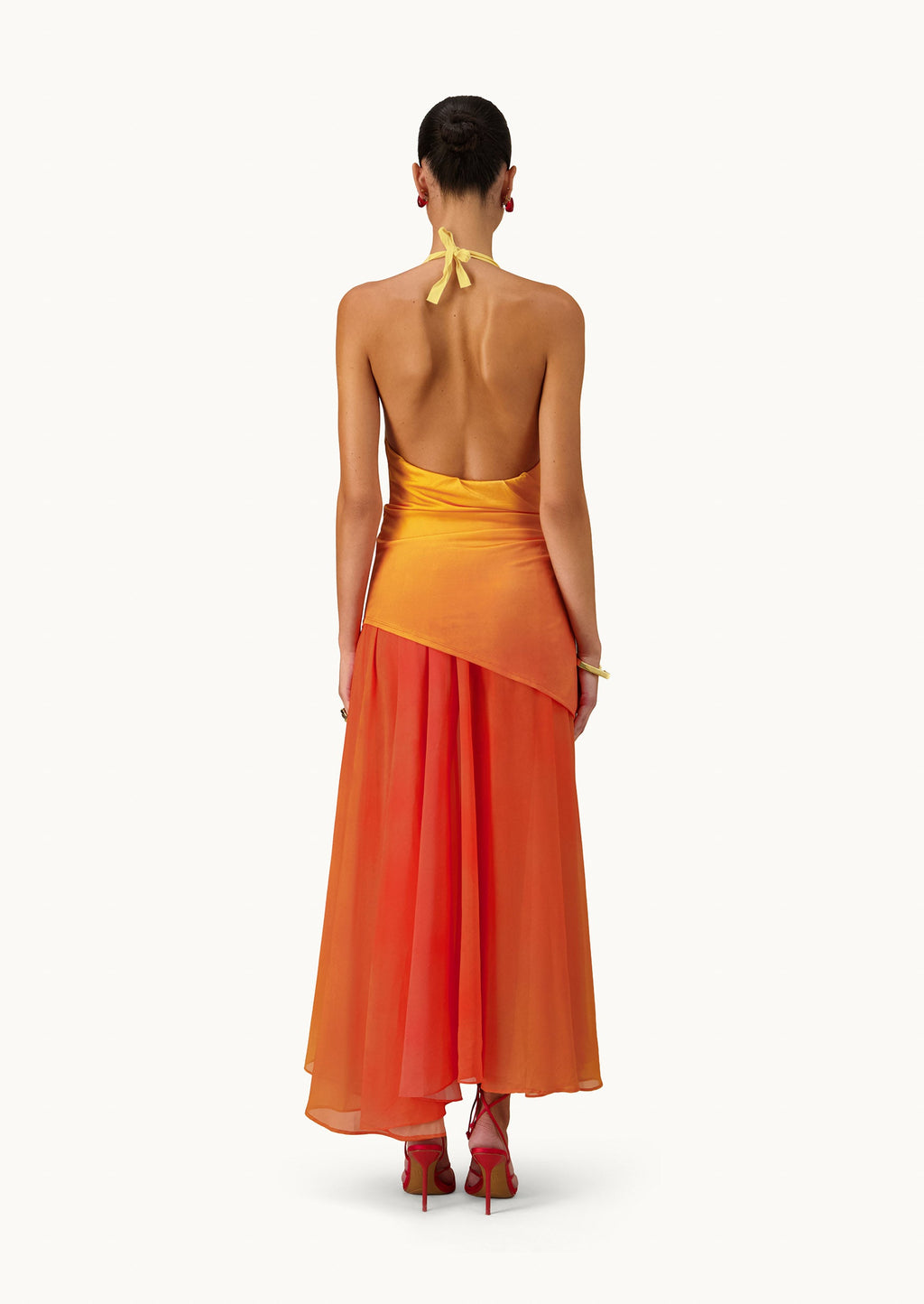 Vestido pajarito naranja