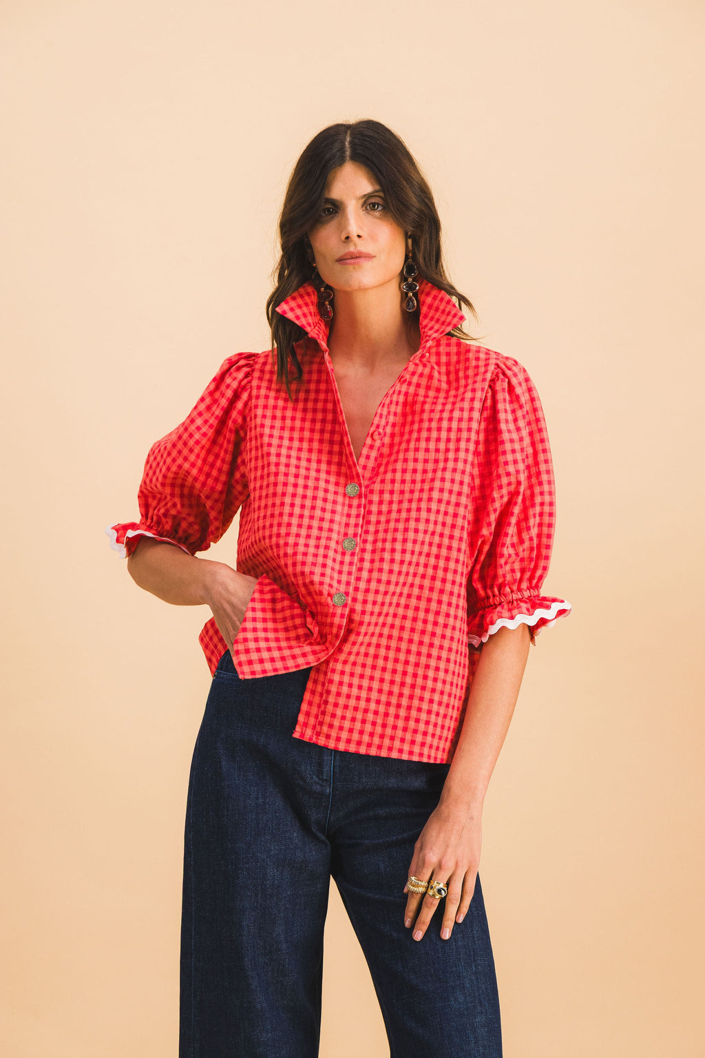 Camisa Jim a cuadros rojos