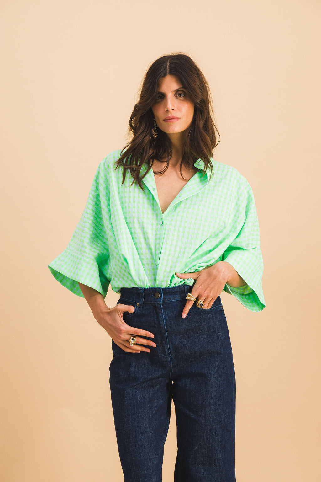 Maud Green Check Shirt