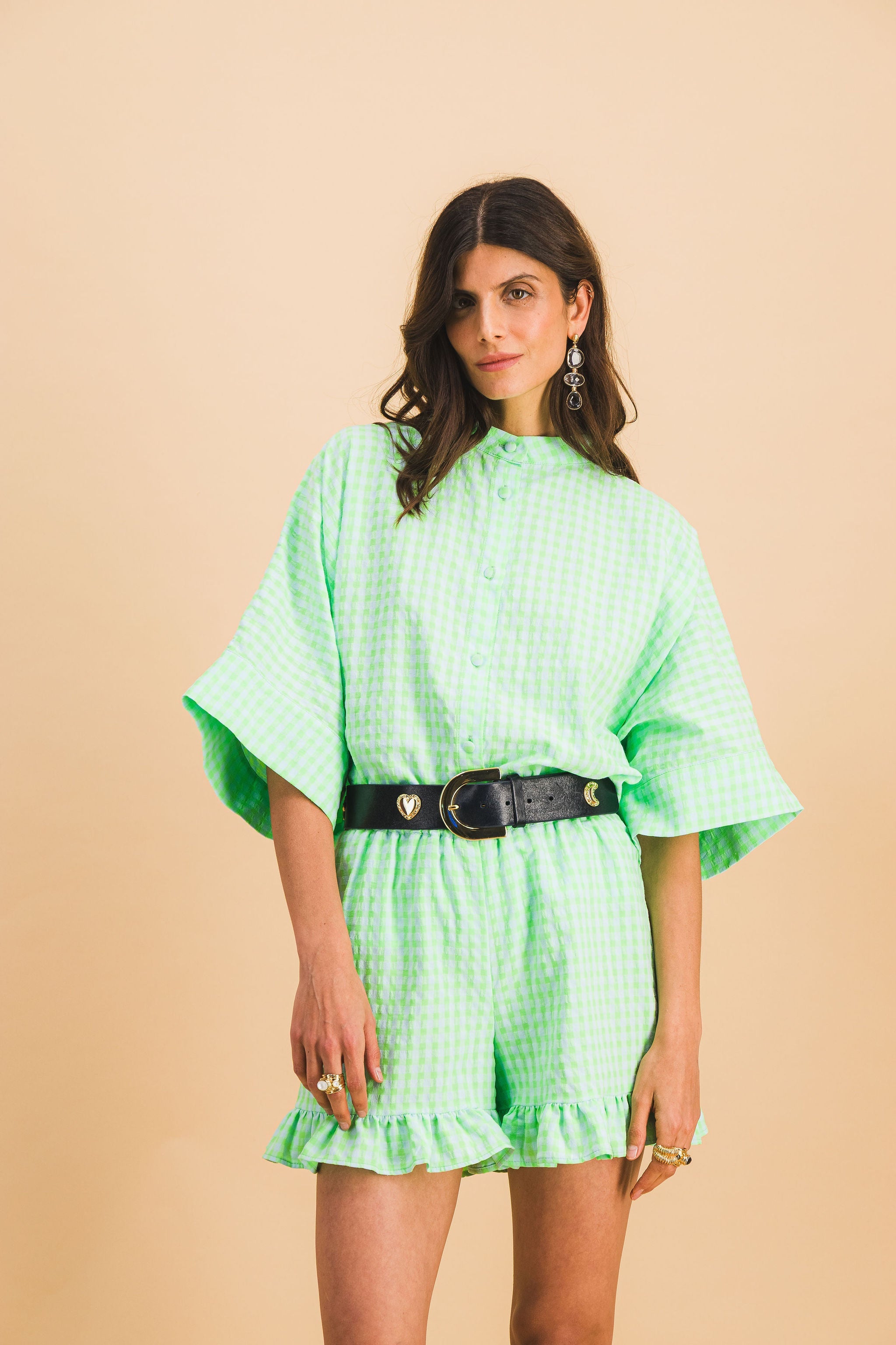 Maud Green Check Shirt